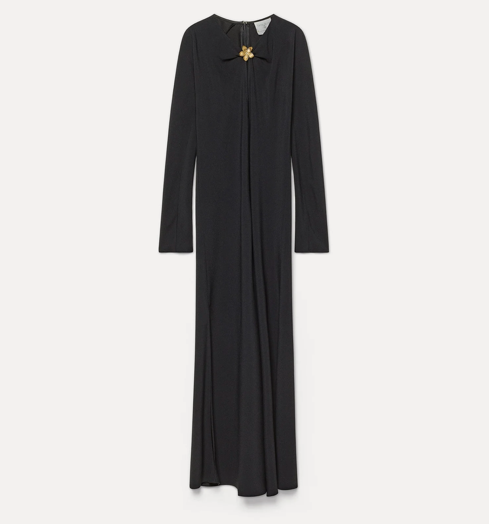 Satin Dress with Jewel Flower-Dresses-Forte Forte-Black-0-Mercantile Portland