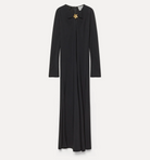 Satin Dress with Jewel Flower-Dresses-Forte Forte-Black-0-Mercantile Portland