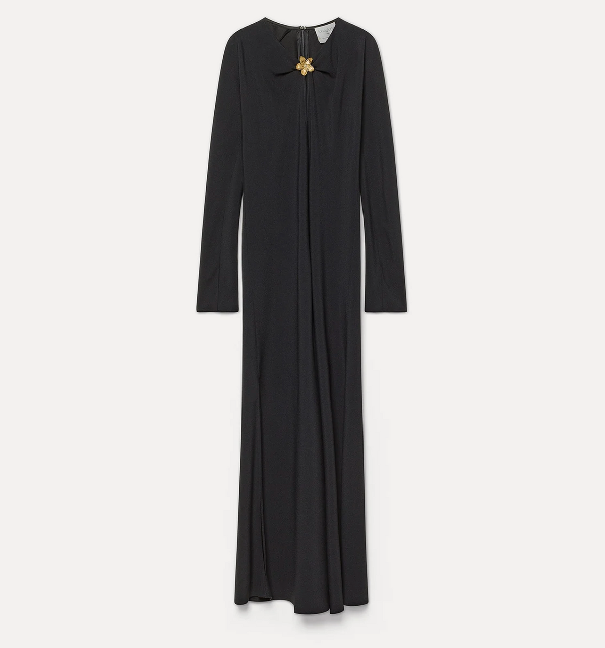 Satin Dress with Jewel Flower-Dresses-Forte Forte-Black-0-Mercantile Portland