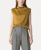 Satin Envers Top in Antique Gold-Tops-Forte Forte-Antique Gold-1-Mercantile Portland