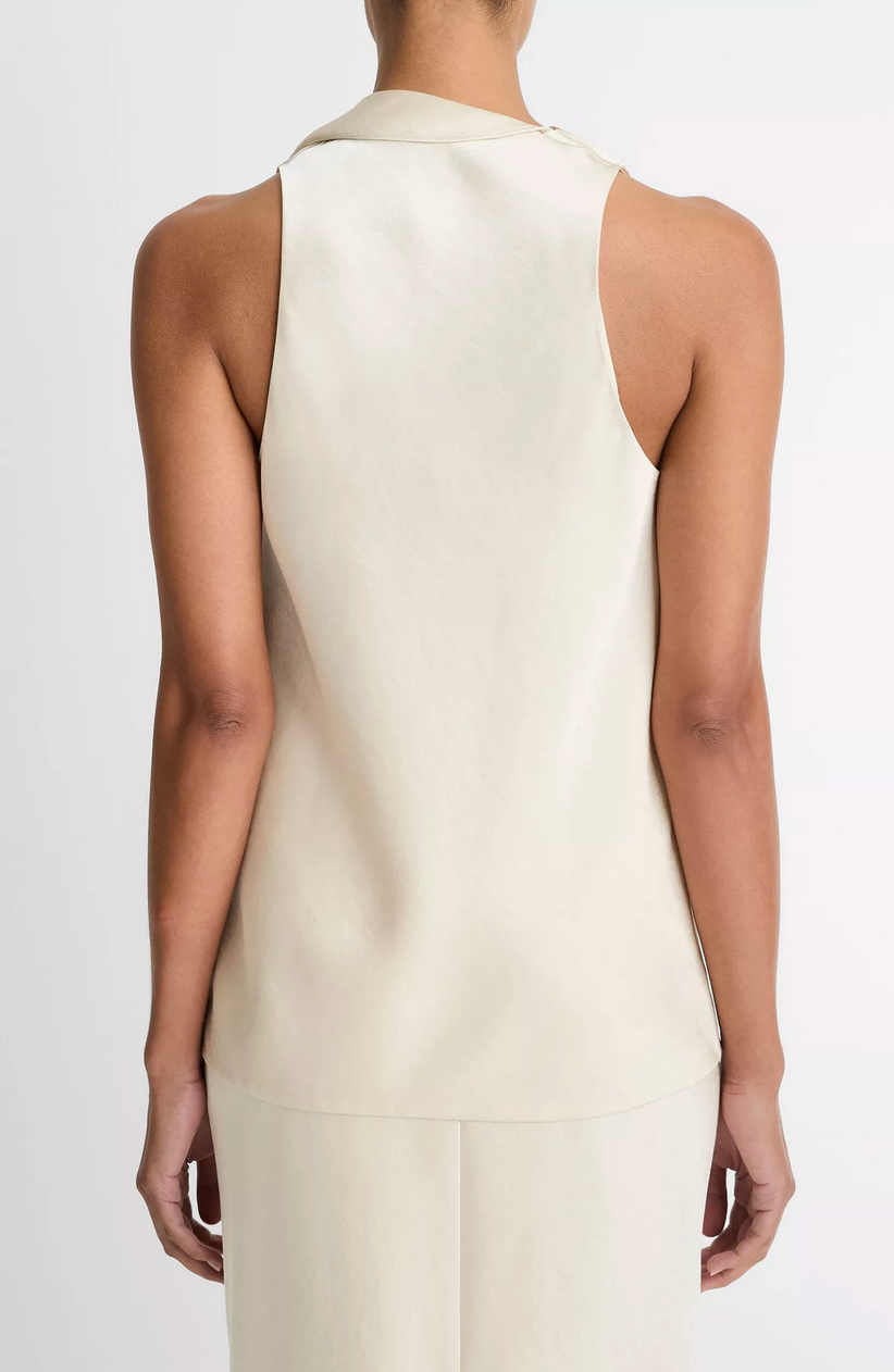 Satin Scarf Top-Tops-Vince-Bone-XS-Mercantile Portland