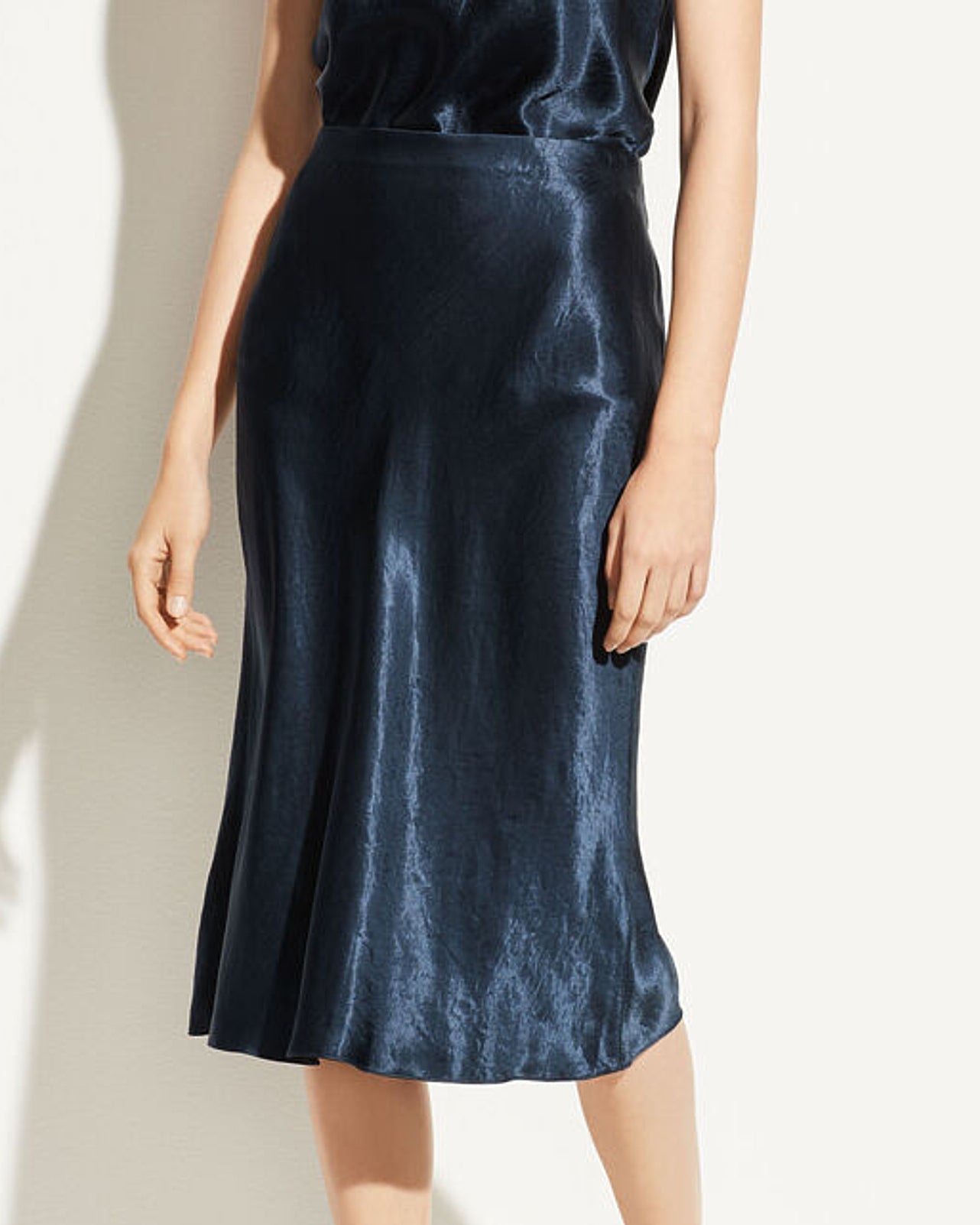 Satin Slip Skirt-Skirts and Shorts-Vince-Coastal Blue-XS-Mercantile Portland