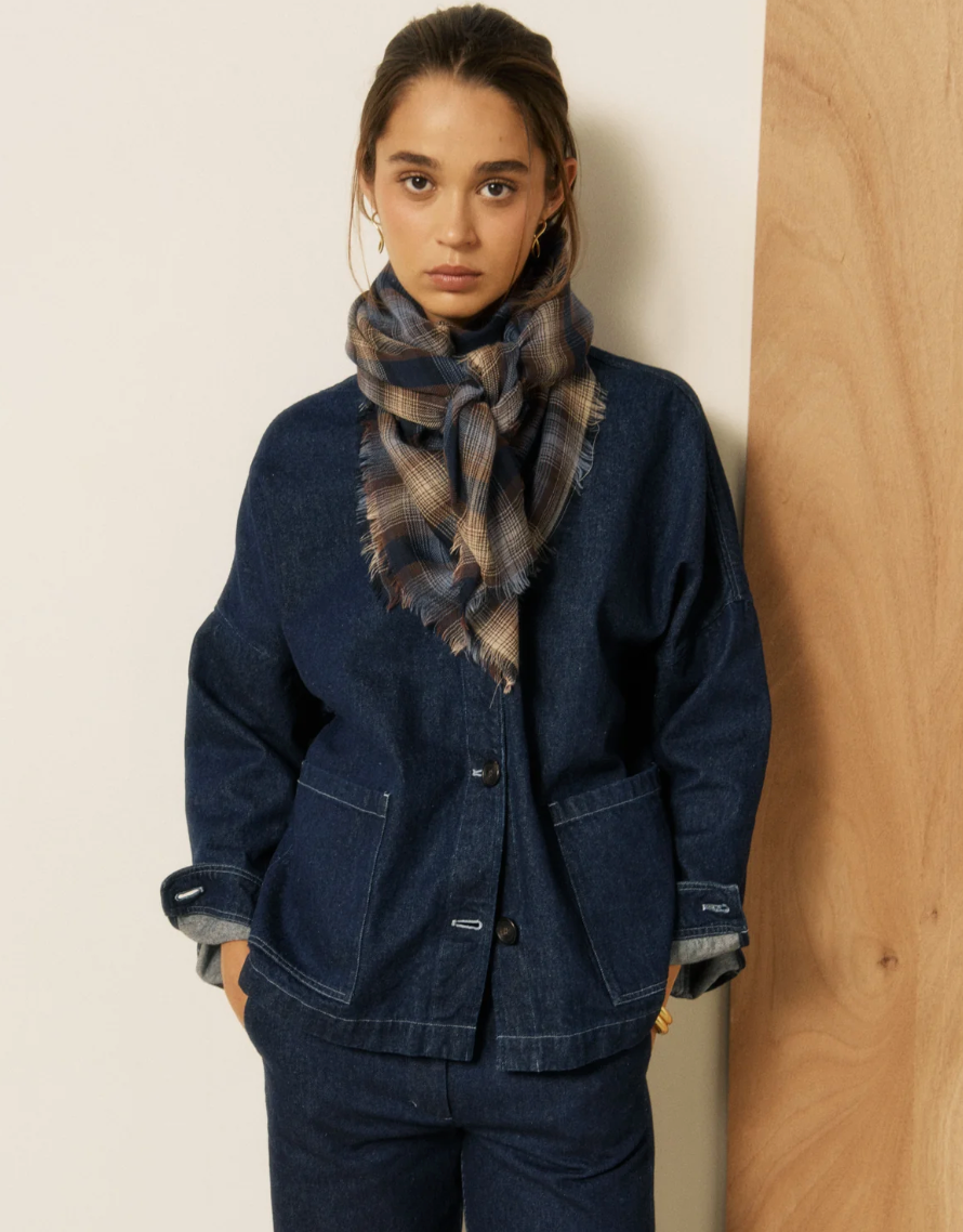 Scarf-Accessories-HARTFORD-Blue & Off-White-OS-Mercantile Portland