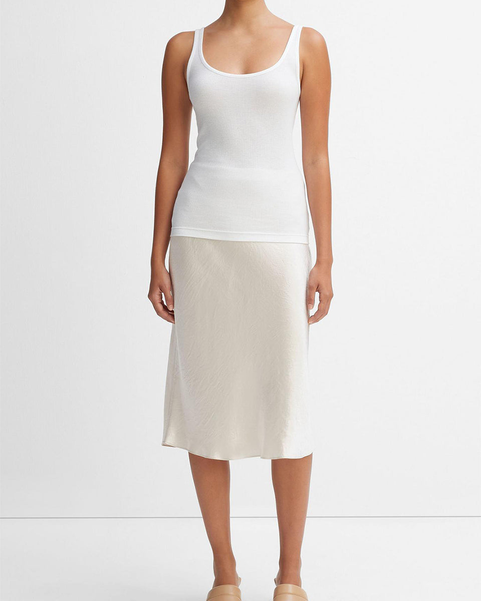 Scoop Neck Tank-Tops-Vince-White-XS-Mercantile Portland