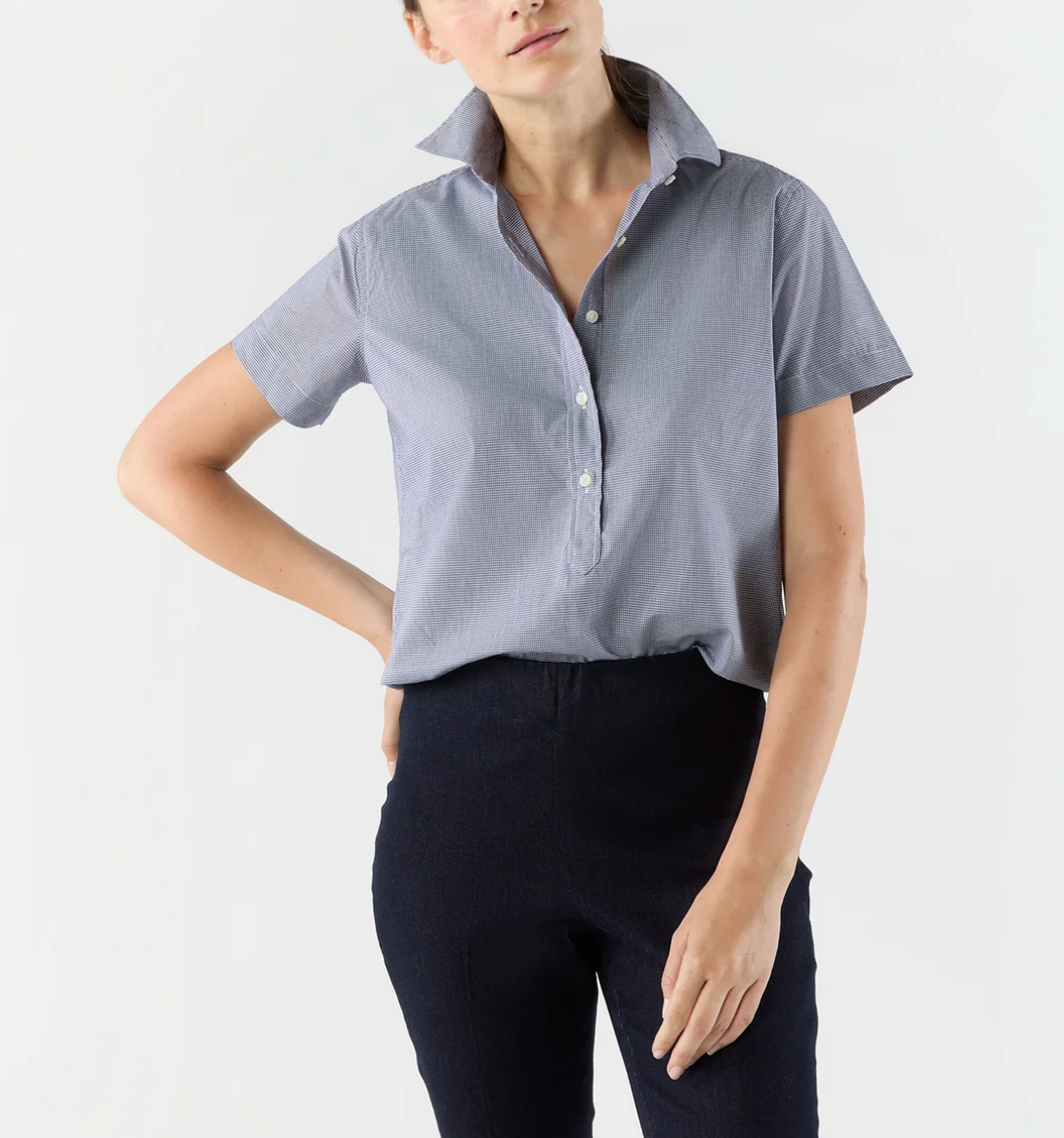 Scout Shirt in Navy Gingham-Shirts-Mashburn-Navy Gingham-XS-Mercantile Portland