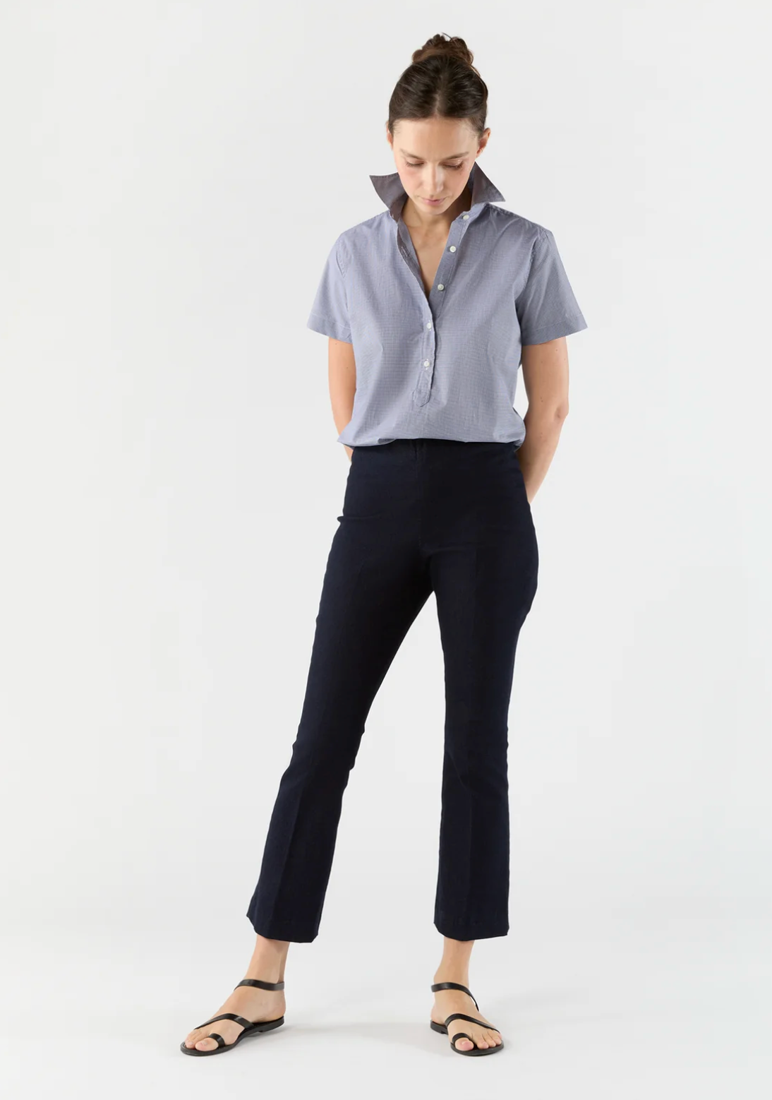 Scout Shirt in Navy Gingham-Shirts-Mashburn-Navy Gingham-XS-Mercantile Portland