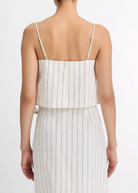 Seedling Stripe Draped Tank-Clothing-Vince-Off White/ Marigold-0-Mercantile Portland