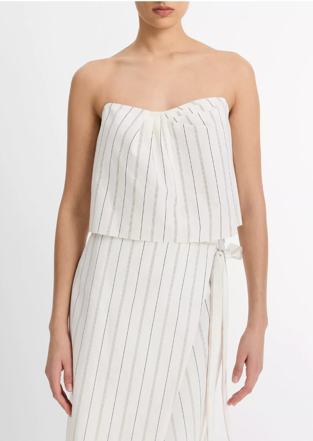 Seedling Stripe Draped Tank-Clothing-Vince-Off White/ Marigold-0-Mercantile Portland