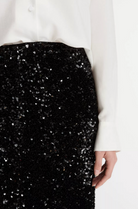 Sequined Velvet Column Skirt-Skirts and Shorts-Vince-Black-2-Mercantile Portland