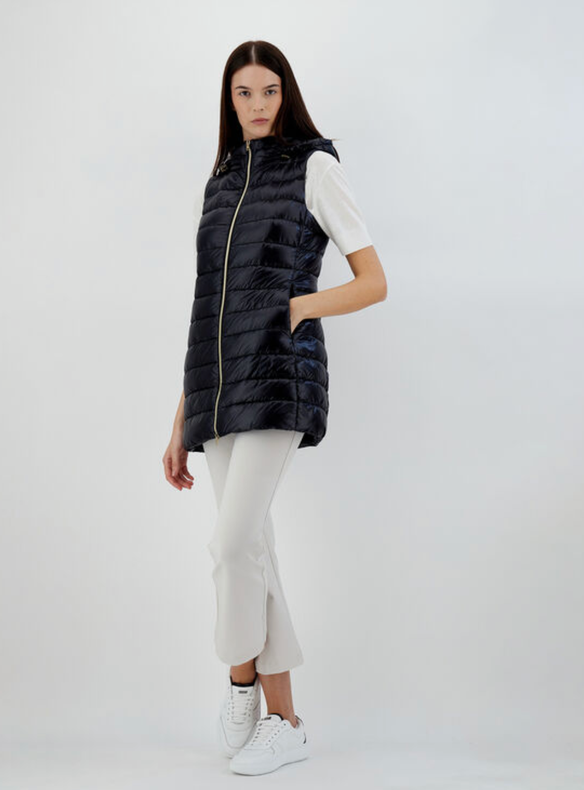 Serena Hooded Vest-Clothing-Herno-Grey-40-Mercantile Portland