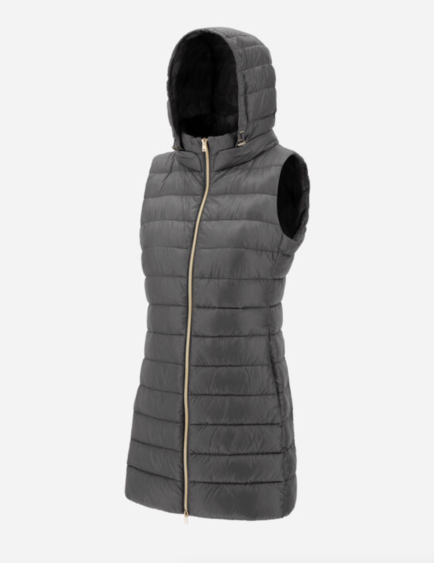Serena Hooded Vest-Outerwear-Herno-Grey-40-Mercantile Portland