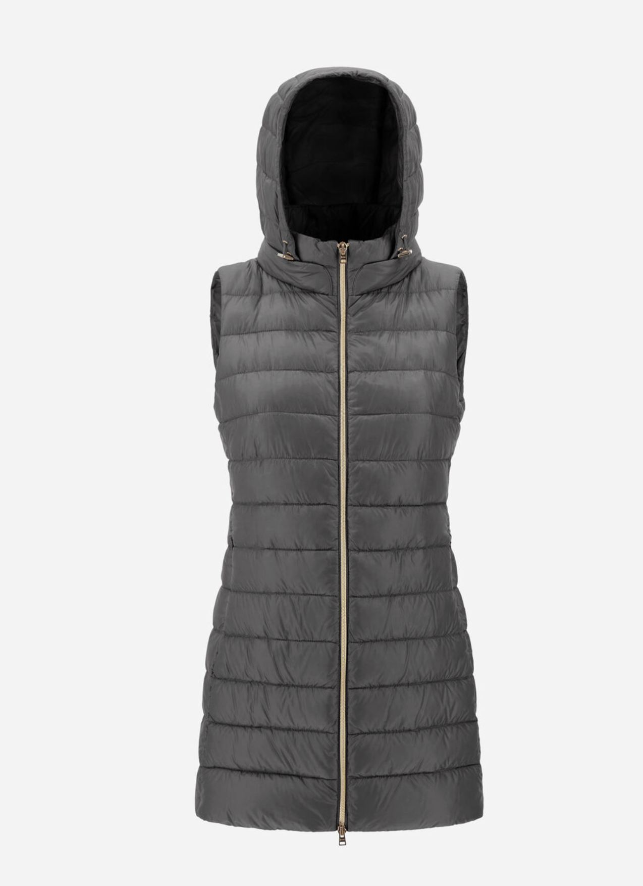 Serena Hooded Vest-Outerwear-Herno-Grey-40-Mercantile Portland