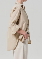 Shay Shirt-Citizens of Humanity-Khaki Stripe-XXS-Mercantile Portland
