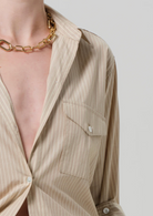 Shay Shirt-Citizens of Humanity-Khaki Stripe-XXS-Mercantile Portland