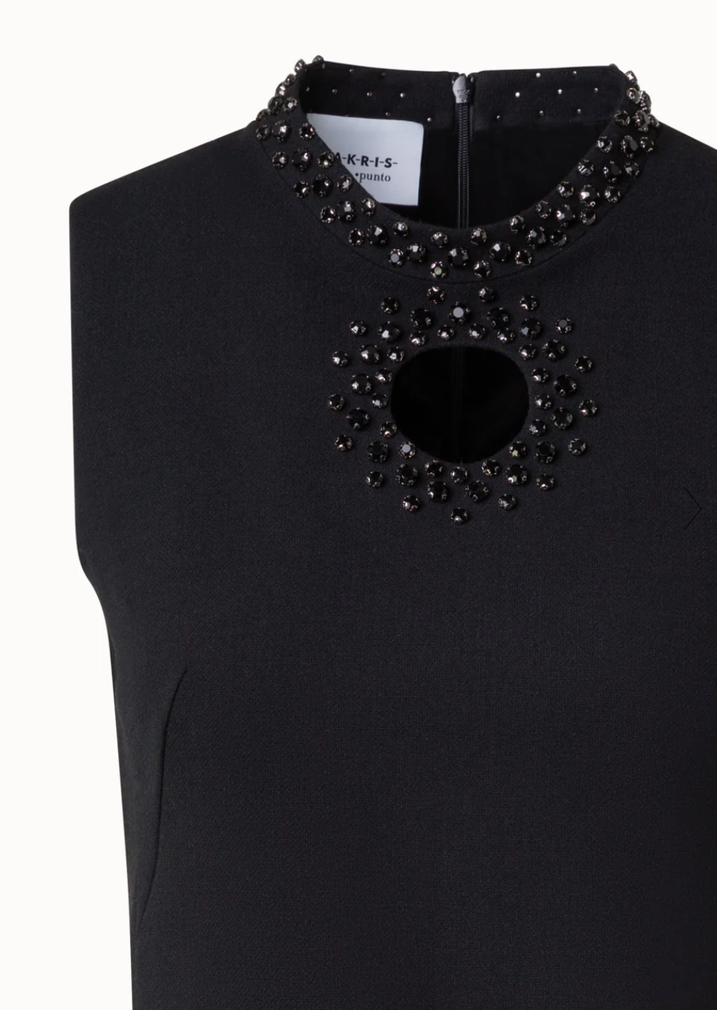 Sheath Dress with Diamond Studs-Clothing-Akris Punto-Black-2-Mercantile Portland