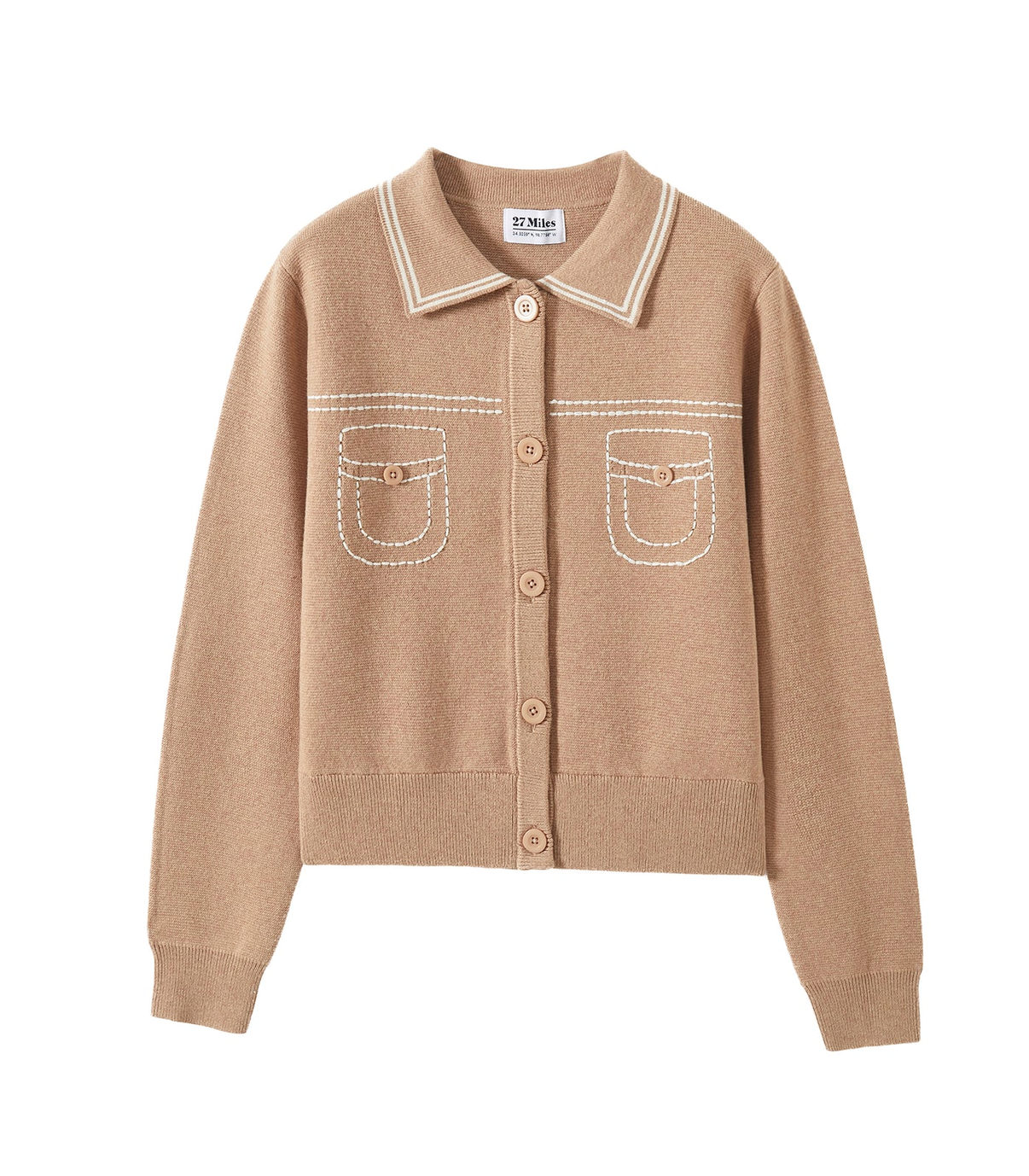 Shirley Collared Cardigan-Sweaters-27 Miles-Camel-S-Mercantile Portland