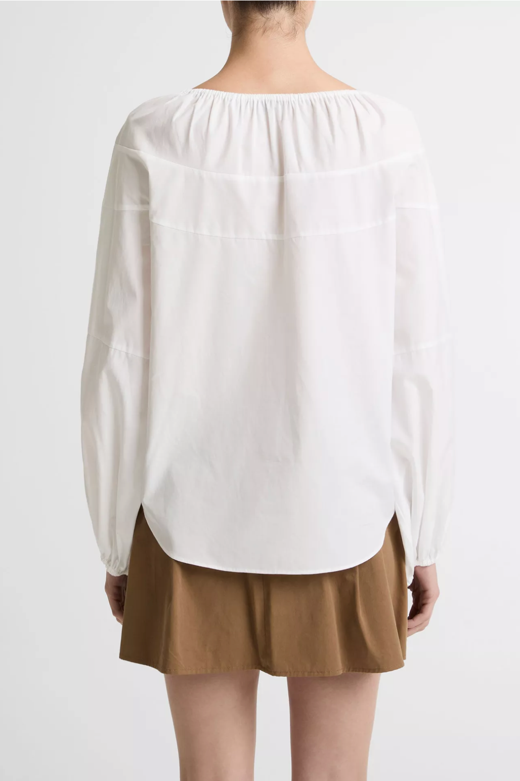 Shirred Cotton Tie-Neck Blouse-staging-VINCE-XXS-Optic White-Mercantile Portland