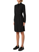 Shirt Dress-Clothing-Akris Punto-Black Cream-2-Mercantile Portland