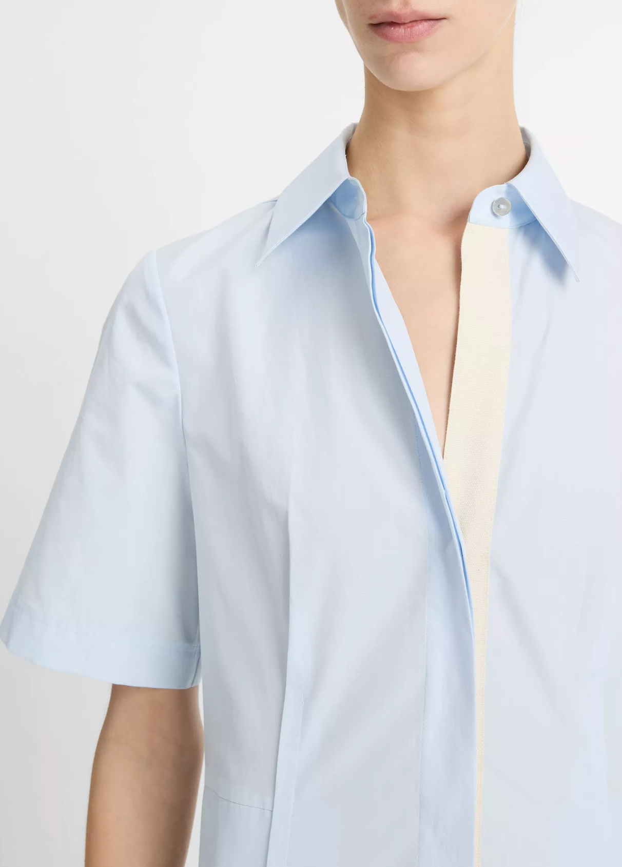 Shirt Dress with Canvas Tape-Clothing-Vince-Sky Mist-XXS-Mercantile Portland