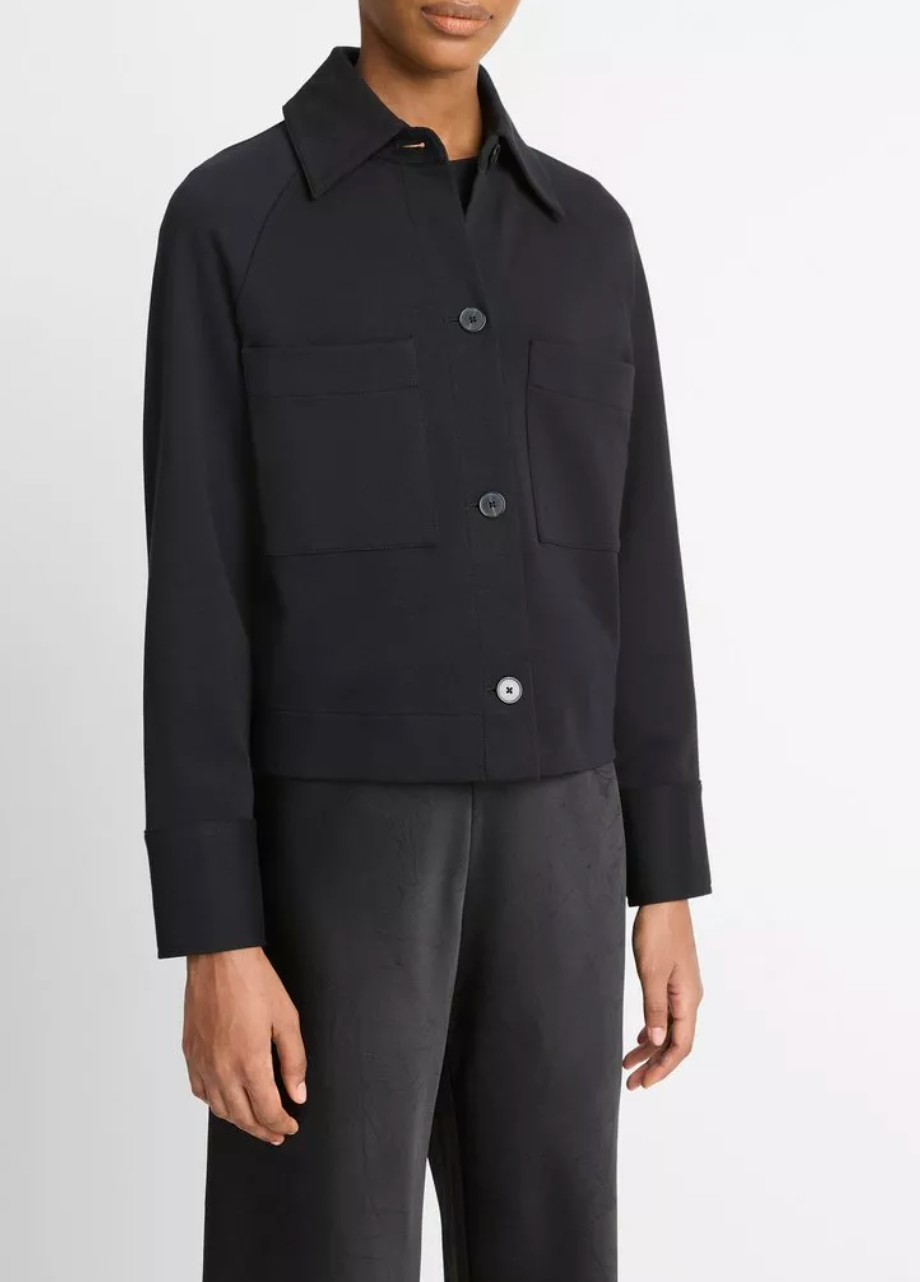 Shirt Jacket-Clothing-Vince-Black-XXS-Mercantile Portland