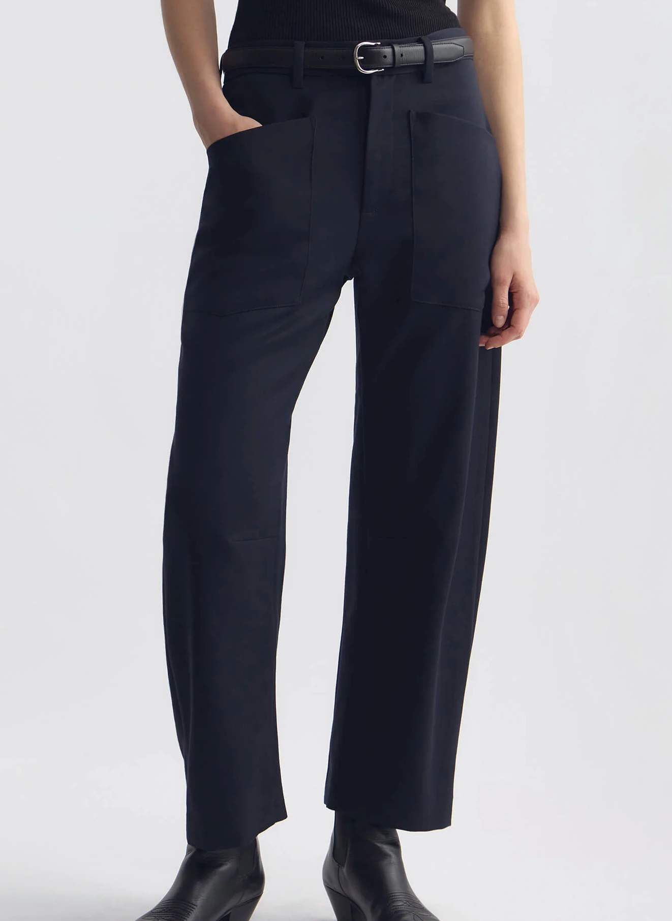 Shon Wool Pant in Midnight-Pants-Nili Lotan-Midnight-00-Mercantile Portland