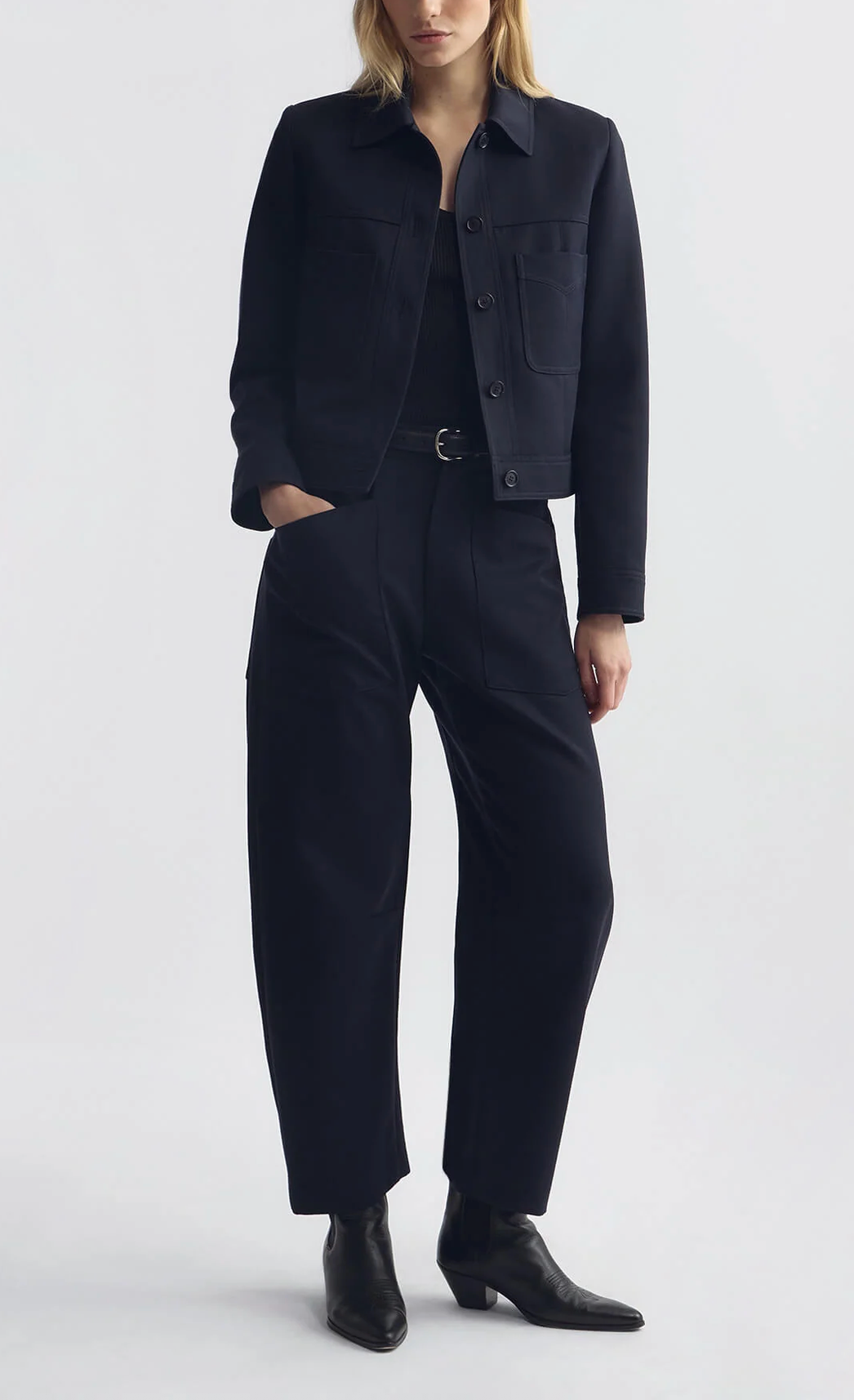 Shon Wool Pant in Midnight-Pants-Nili Lotan-Midnight-00-Mercantile Portland