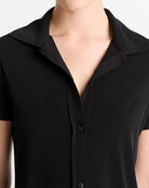 Short-Sleeve Button-Up Shirt-Shirts-Vince-Black-XXS-Mercantile Portland