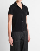 Short-Sleeve Button-Up Shirt-Shirts-Vince-Black-XXS-Mercantile Portland