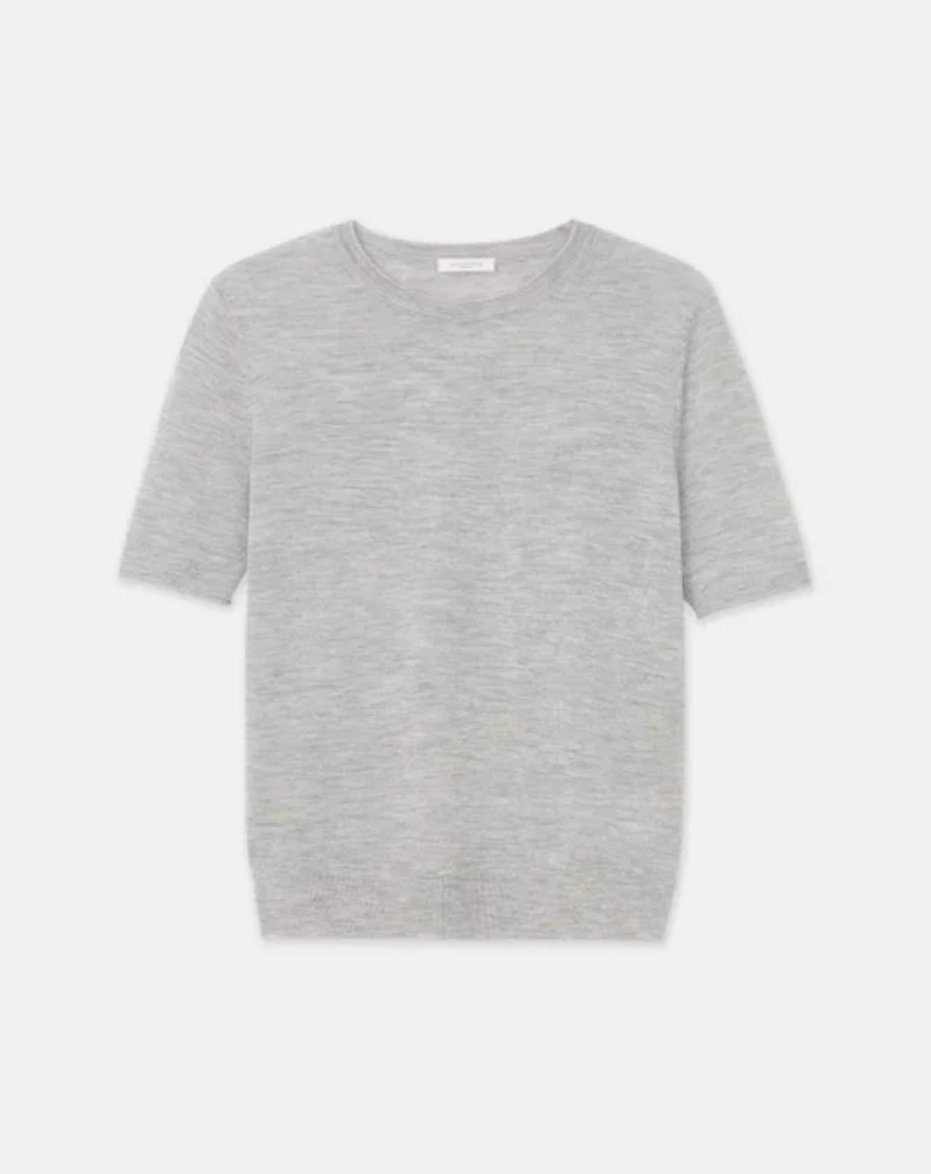 Short Sleeve Cashmere Crewneck Sweater-Clothing-Lafayette 148-Heather Grey-XS-Mercantile Portland