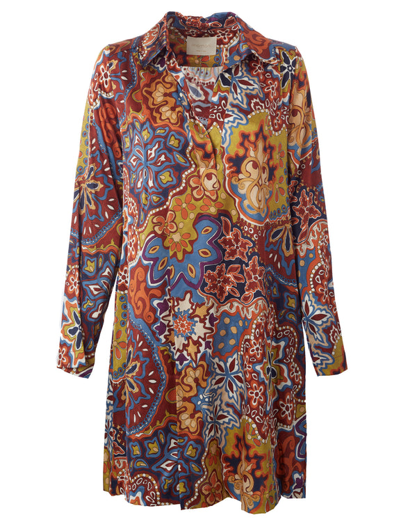 Edmonde Dress in Printed Stretch Satin-Momoni-Mercantile Portland