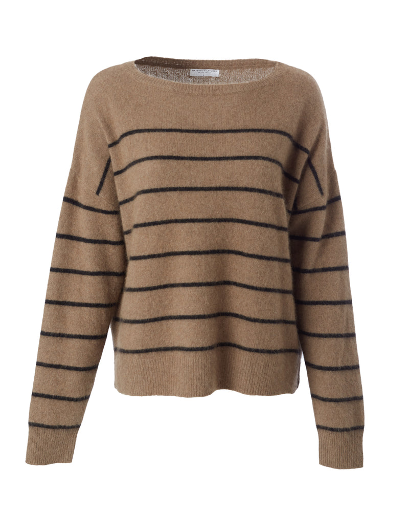 Ultra Soft Stripe Long Sleeve Sweater-Majestic Filatures-Mercantile Portland