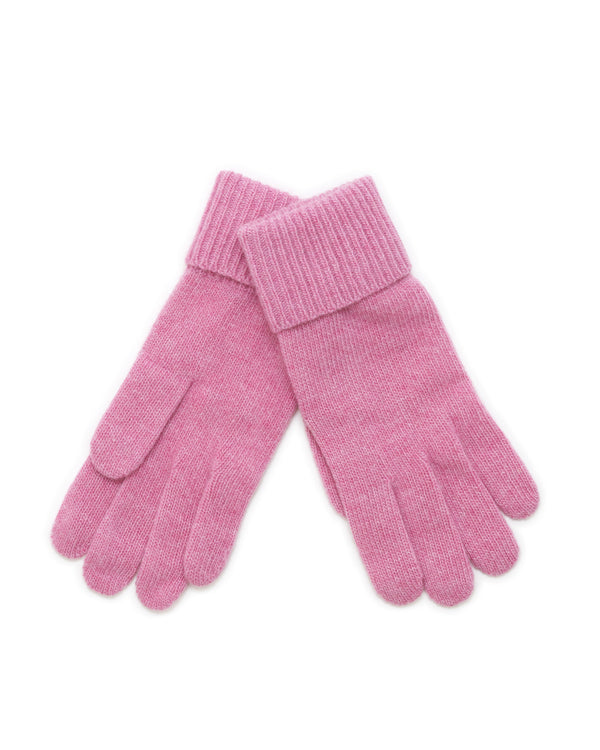 Cashmere Ribbed Cuff Gloves in Berry Pink-Portolano-Mercantile Portland
