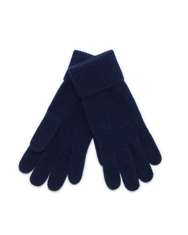 Cashmere Ribbed Cuff Gloves in Navy-Portolano-Mercantile Portland