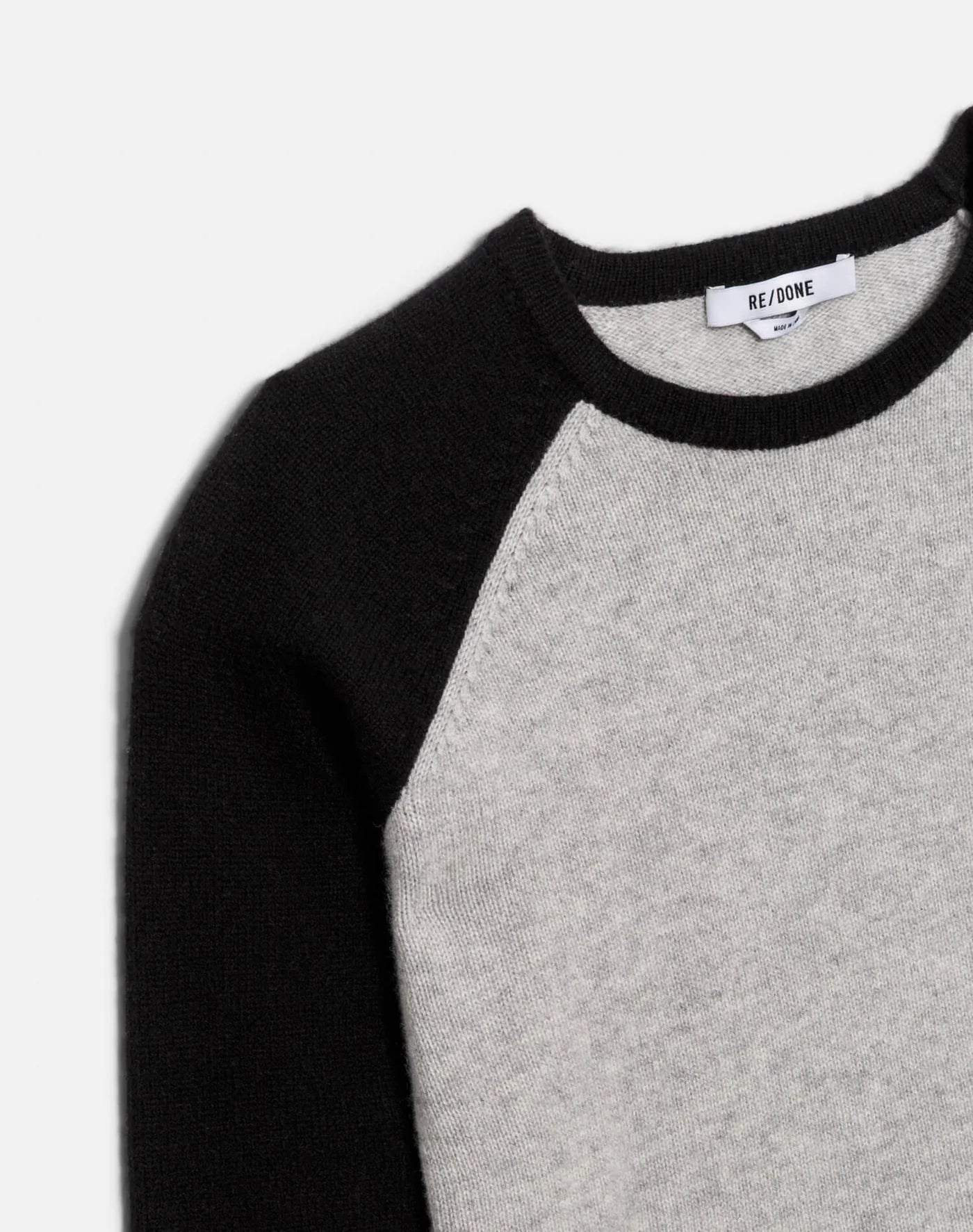 Shrunken Baseball Raglan-Sweaters-RE/DONE-Light Heather Grey-XS-Mercantile Portland