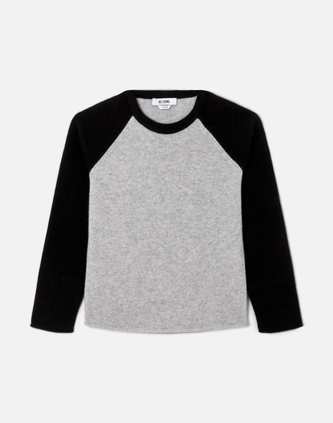 Shrunken Baseball Raglan-Sweaters-Re/Done-Light Heather Grey-XS-Mercantile Portland