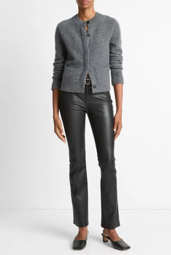 Shrunken Cardigan-Sweaters-Vince-Heather Graphite-XXS-Mercantile Portland