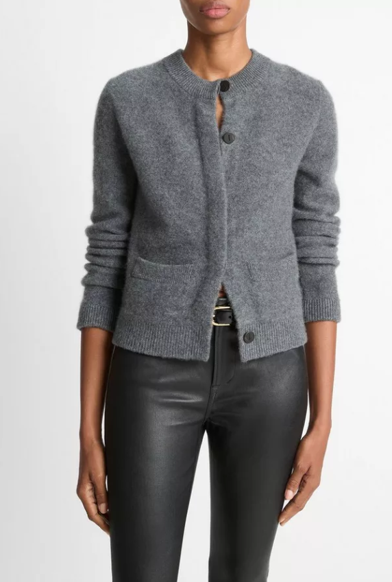 Shrunken Cardigan-Sweaters-Vince-Heather Graphite-XXS-Mercantile Portland