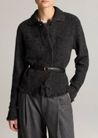 Shrunken Donegal Cardigan in Dark Charcoal-Sweaters-Vince-Dark Charcoal-XS-Mercantile Portland