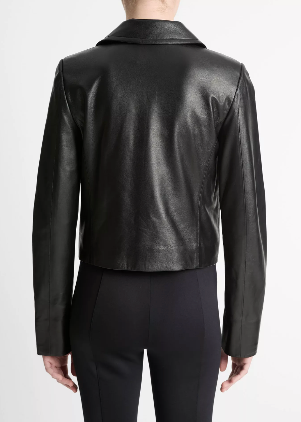 Shrunken Leather Peacoat-Clothing-Vince-Black-XS-Mercantile Portland