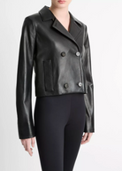 Shrunken Leather Peacoat-Clothing-Vince-Black-XS-Mercantile Portland