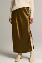Side Slit Slip Skirt in Moss Ochre-Skirts and Shorts-Vince-Moss Ochre-XXS-Mercantile Portland
