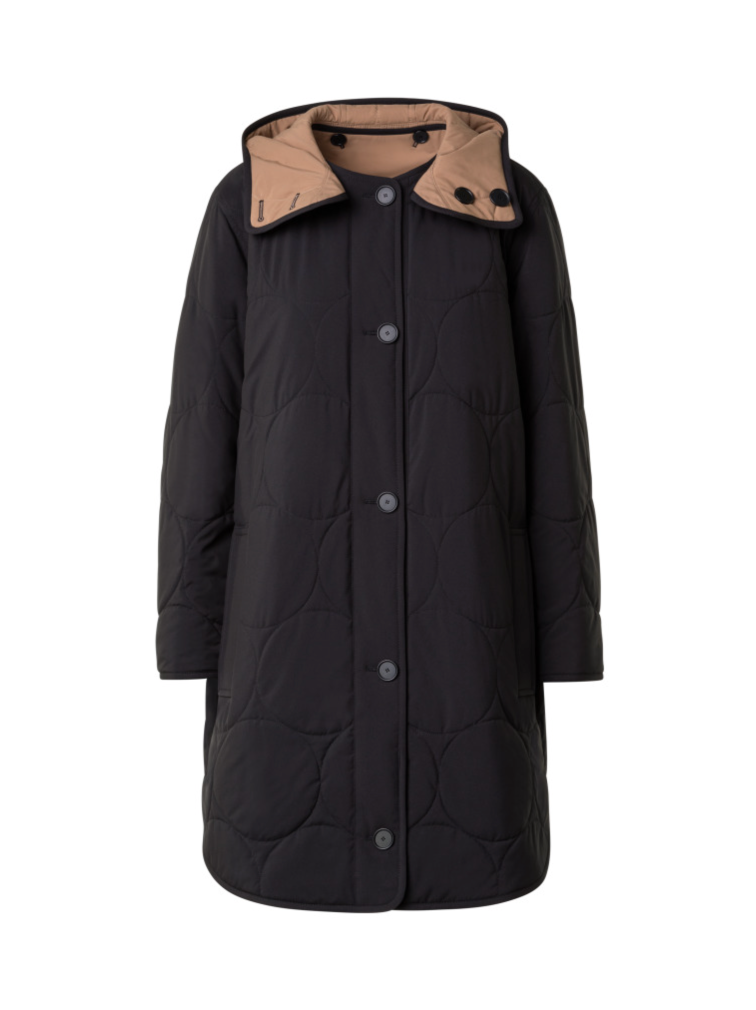 Signature Coat-Clothing-Akris Punto-Black Caramel-2-Mercantile Portland