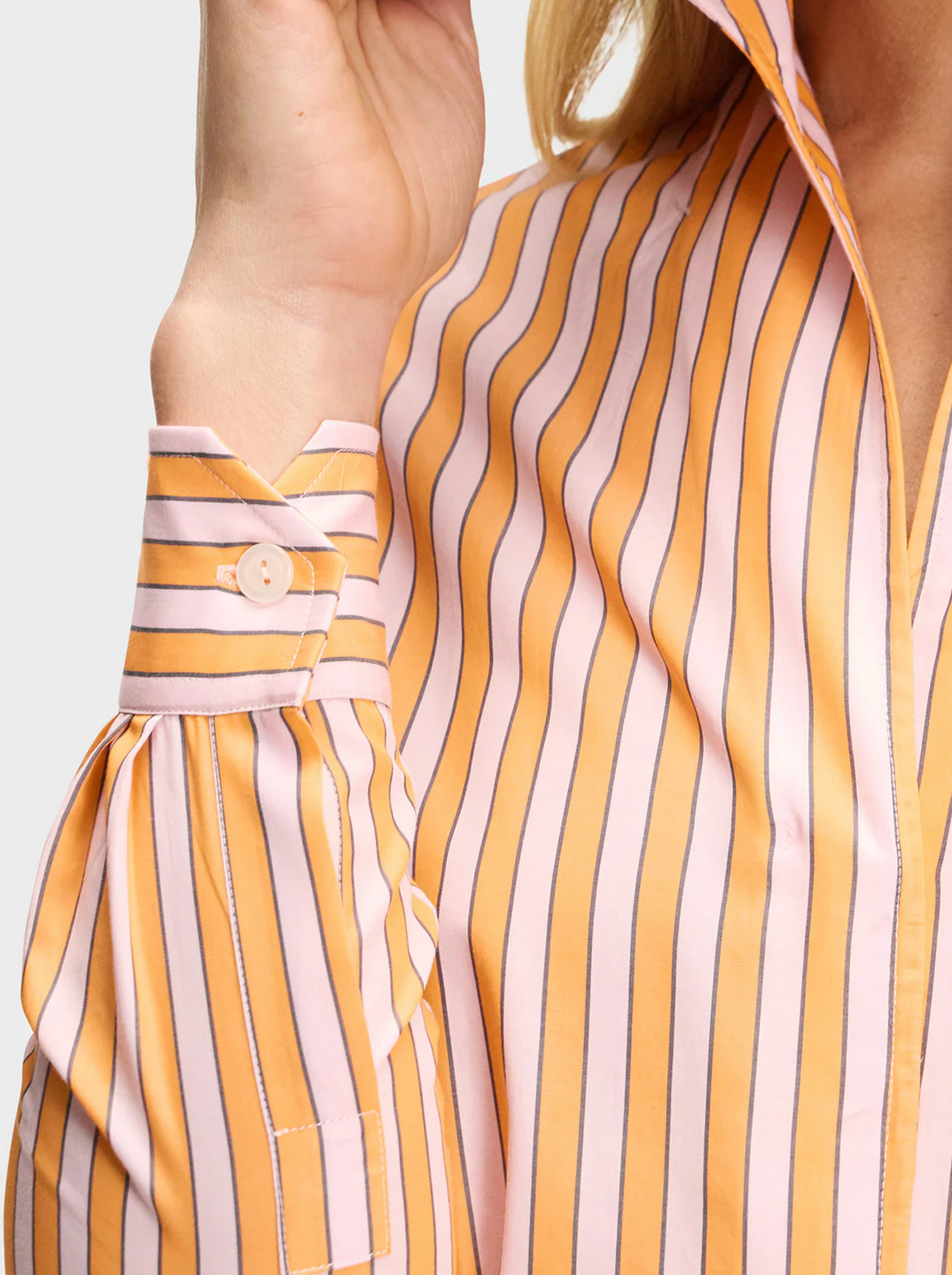 Signature Shirt in Aperol Spritz-Shirts-Sarah Alexandra-2-Aperol Spritz-Mercantile Portland