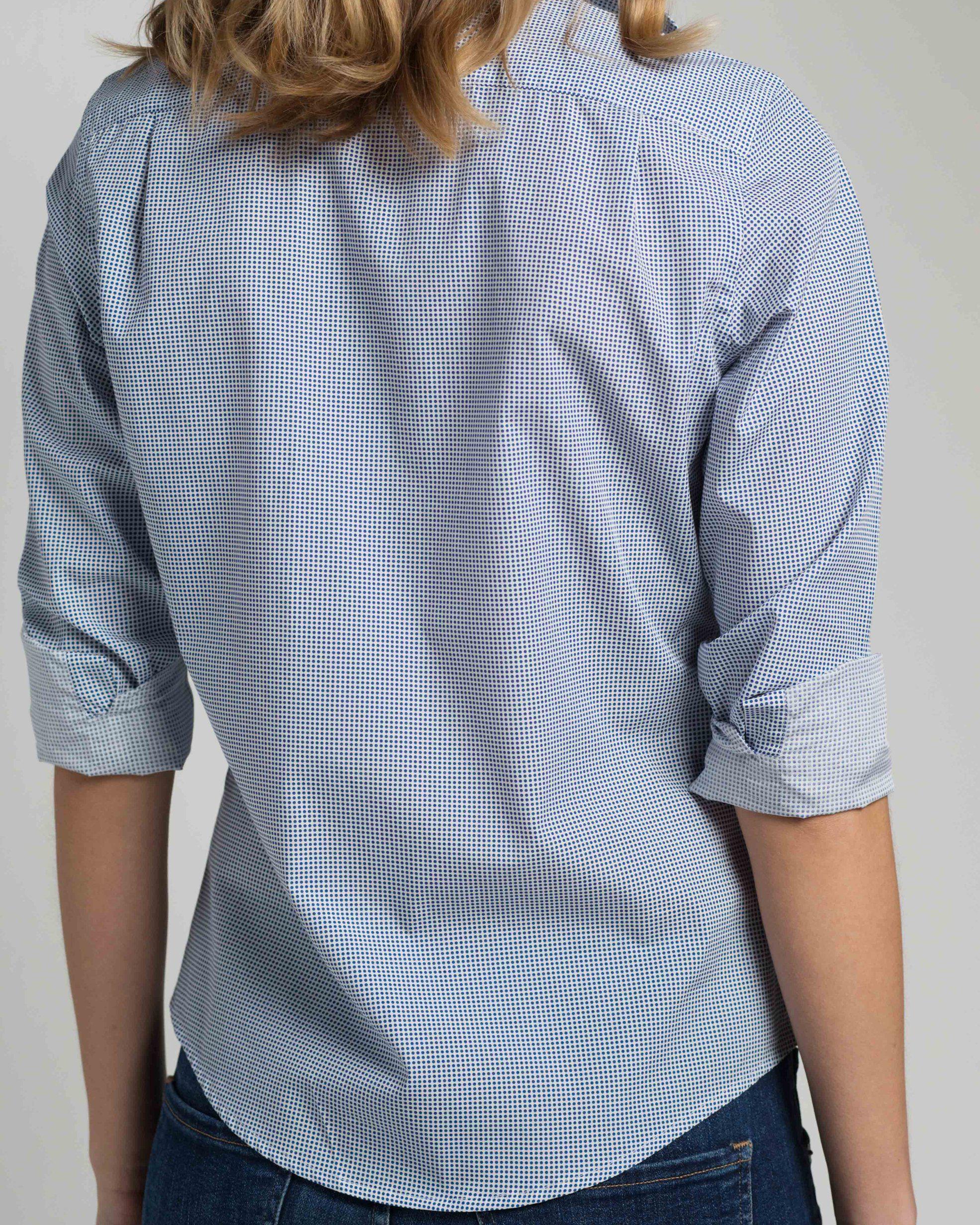 Signature Shirt in Polkaloka-Shirts-Sarah Alexandra-0-Blue Mini Polka Dot-Mercantile Portland