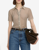 Silk Check Shirt in Houndstooth Multi-Clothing-Frame-Houndstooth Multi-XS-Mercantile Portland