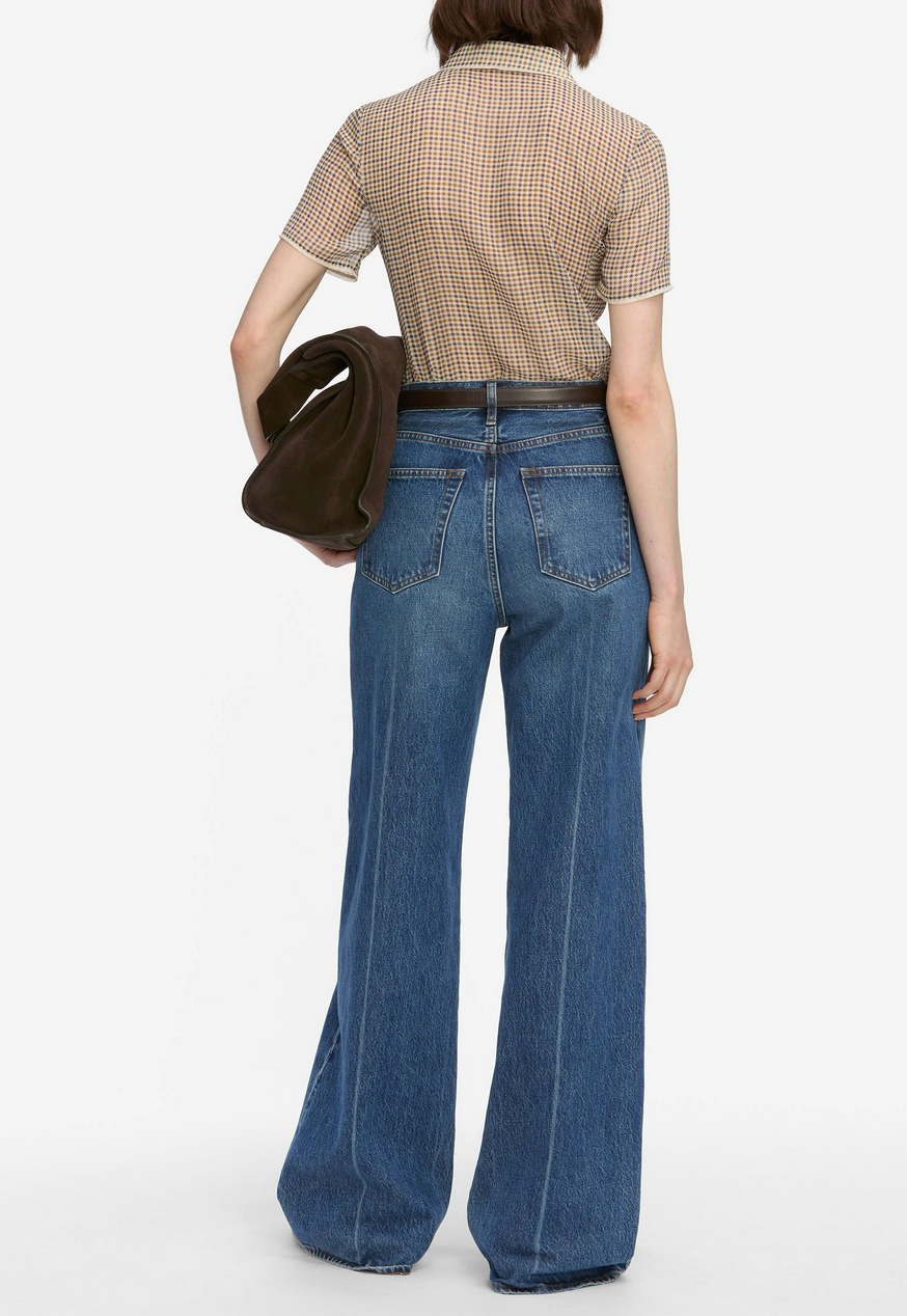 Silk Check Shirt in Houndstooth Multi-Shirts-Frame-Houndstooth Multi-XS-Mercantile Portland