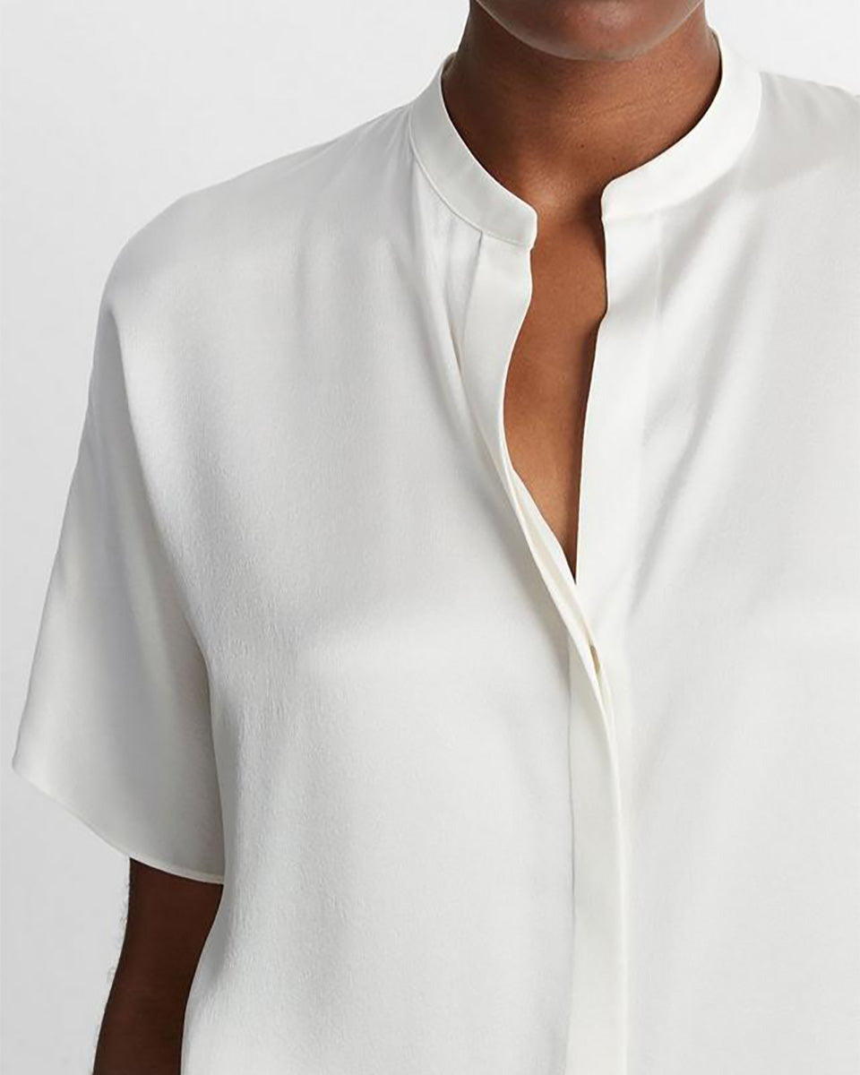 Silk Dolman Short-Sleeve Blouse-Shirts-Vince-Off White-XXS-Mercantile Portland