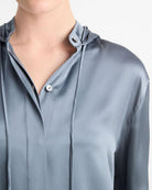 Silk Hooded Button-Front Shirt-Tops-Vince-Rye-XXS-Mercantile Portland