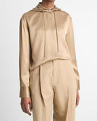 Silk Hooded Button-Front Shirt-Tops-Vince-Rye-XXS-Mercantile Portland