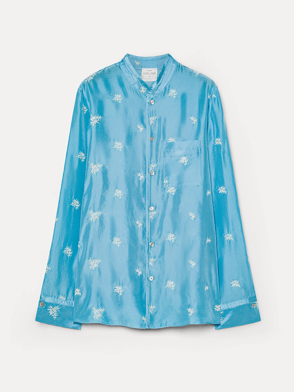 Silk Shirt with 'Petite Fleurs' Embroidery-Shirts-Forte Forte-0-Turchino-Mercantile Portland